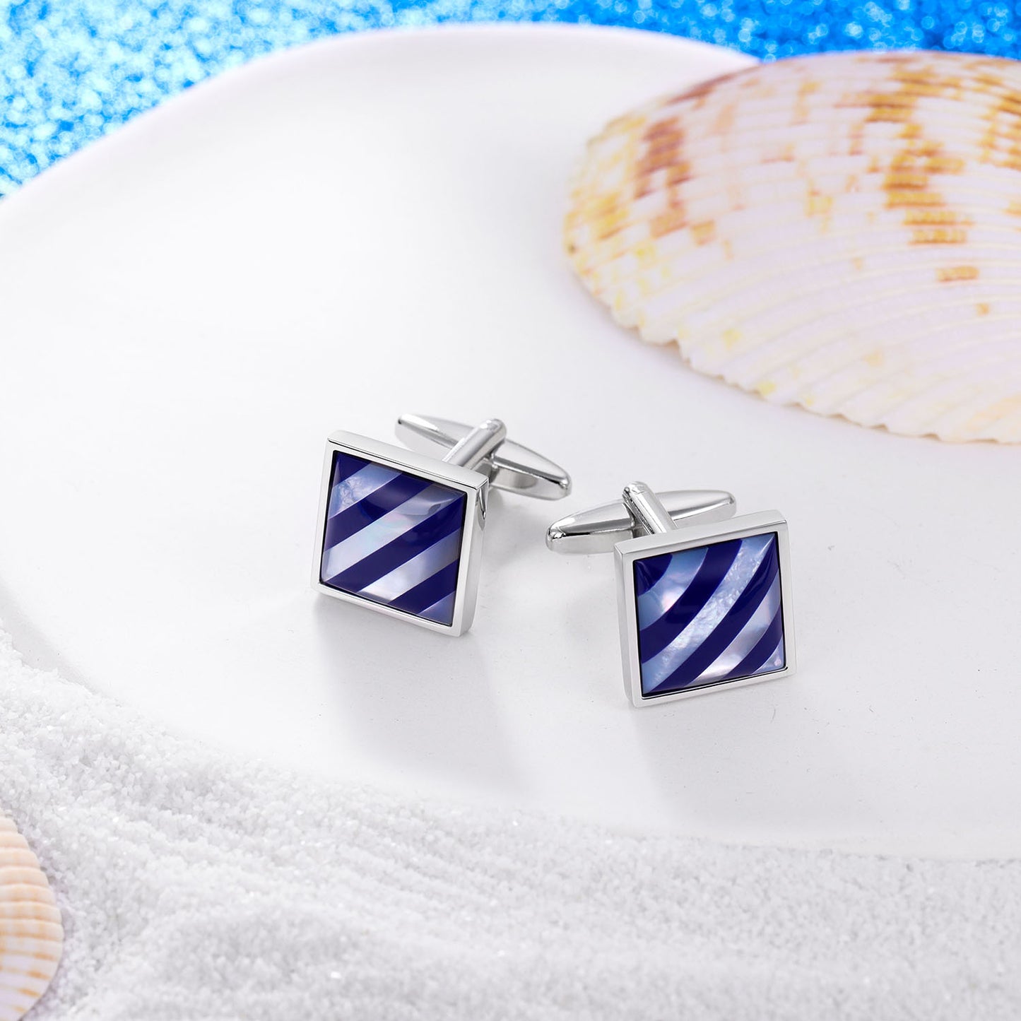 HAWSON Mother of Pearl Stone Cufflinks for Men