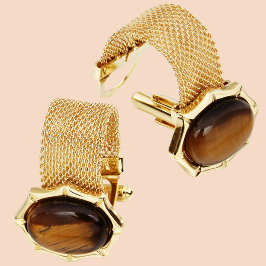 HAWSON Gemstone Cufflinks with Chain