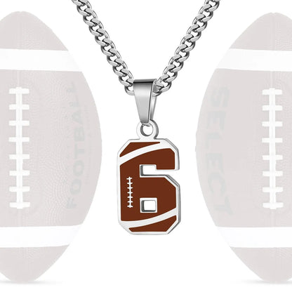 Stainless Steel Football Number Necklace | 0-99