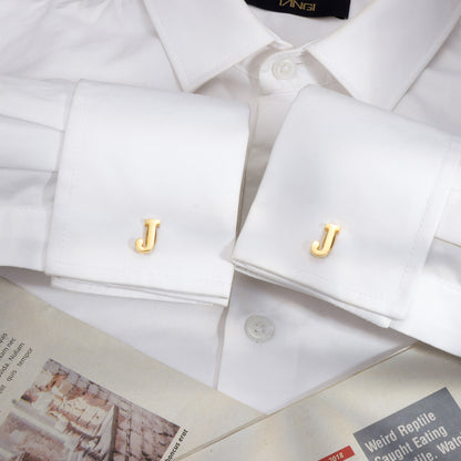 HAWSON Gold Tone Initial Cufflinks for Men