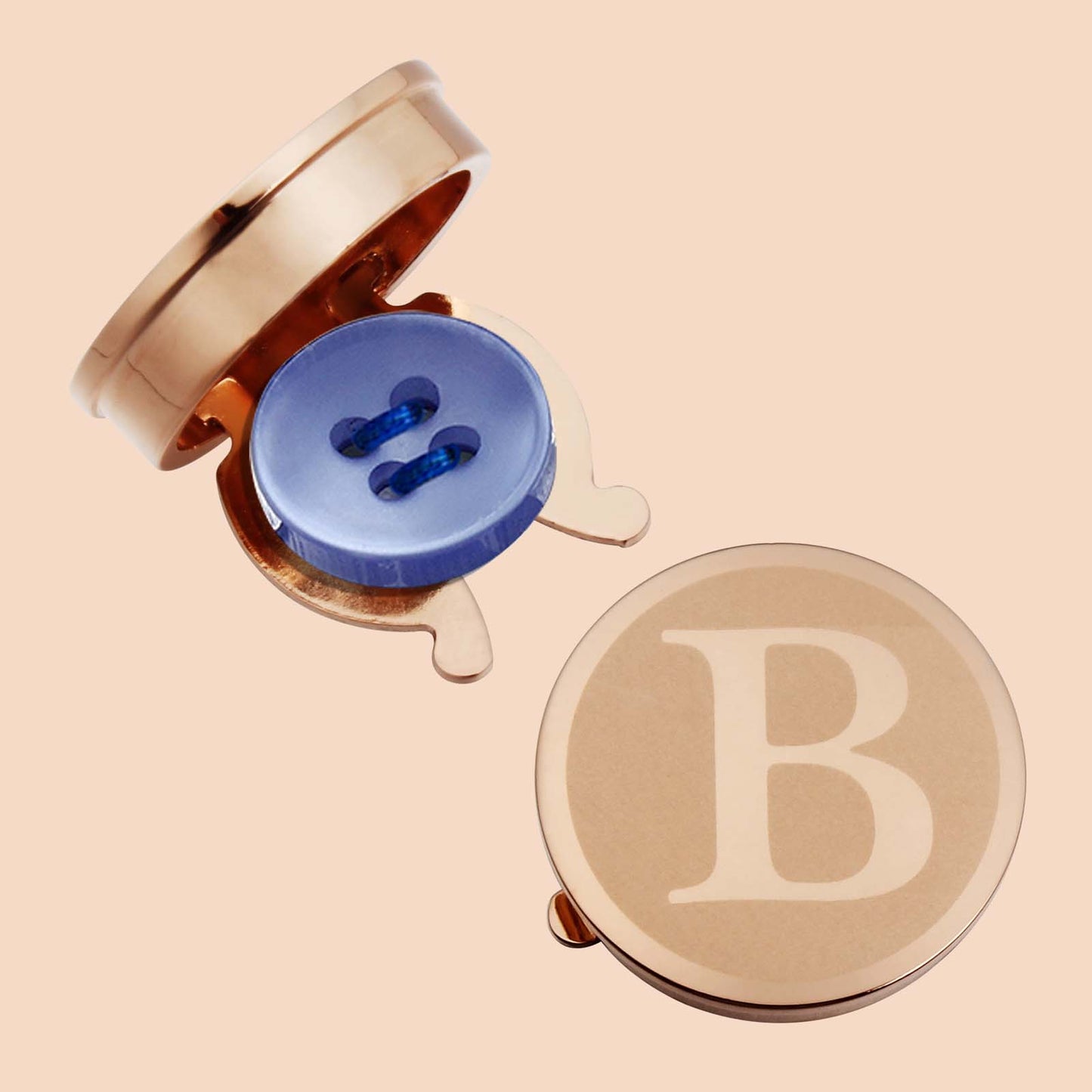 HAWSON Rose Gold Tone Initial Cufflinks for Men