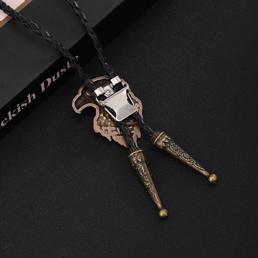 Eagle American Flag Bolo Tie | Silver & Gold Patriotic Western Necktie