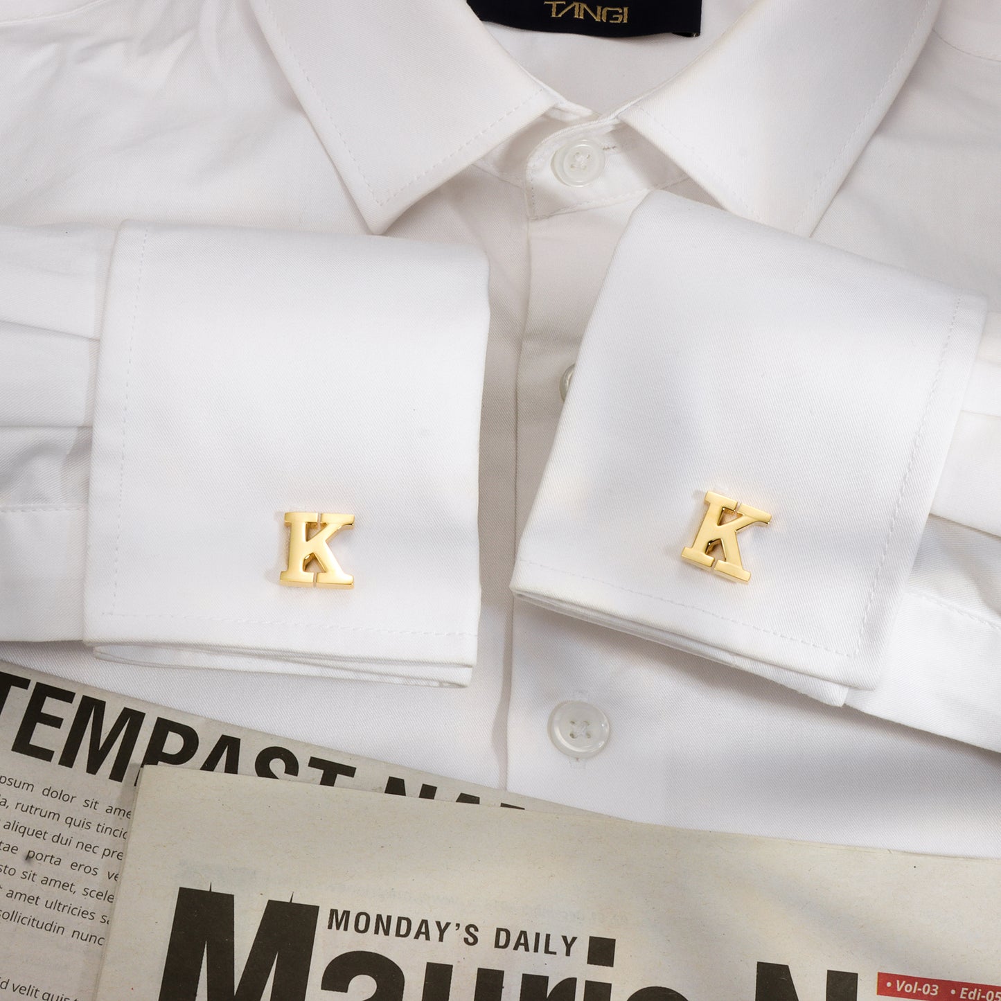 HAWSON Gold Tone Initial Cufflinks for Men