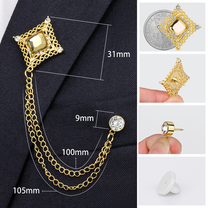 Crystal Lapel Pin for Men and Women