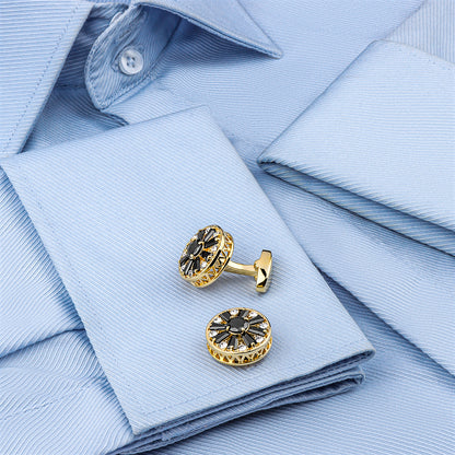 Black Crystal Cufflinks for Men