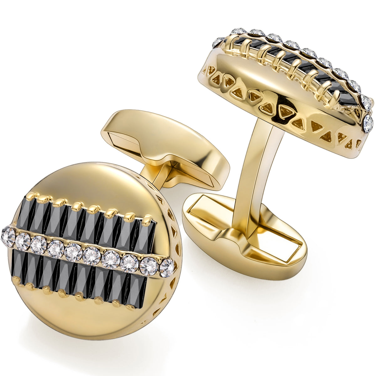 Black Crystal Cufflinks for Men Hawson Fashion Accessories