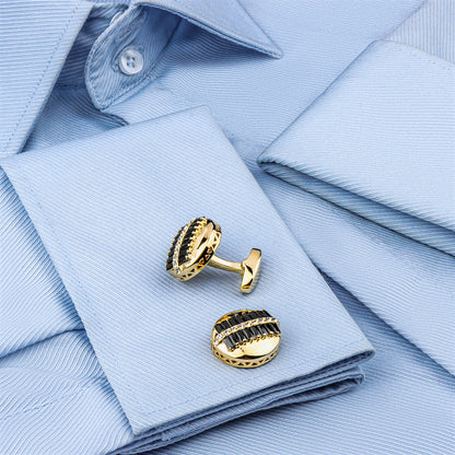 Black Crystal Cufflinks for Men