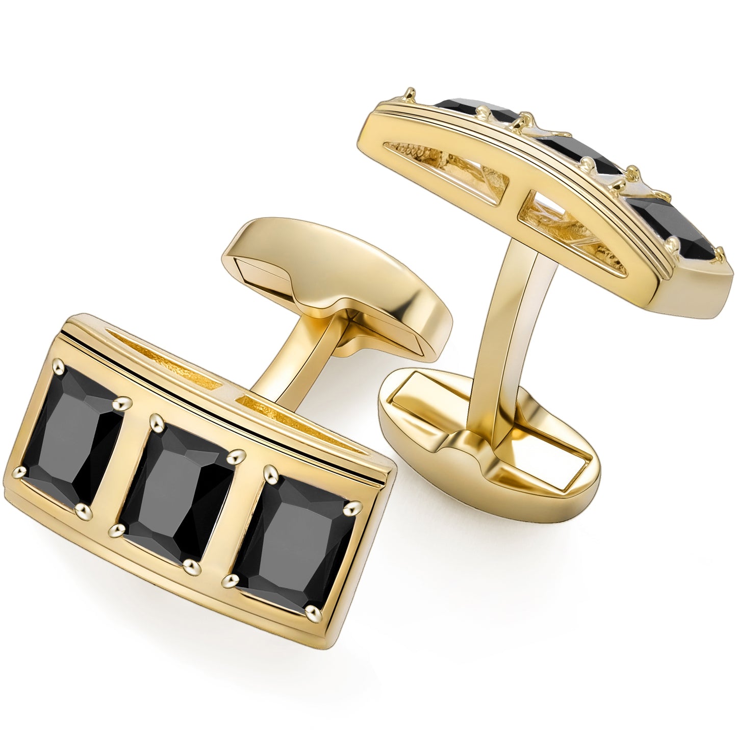 Black Crystal Cufflinks for Men