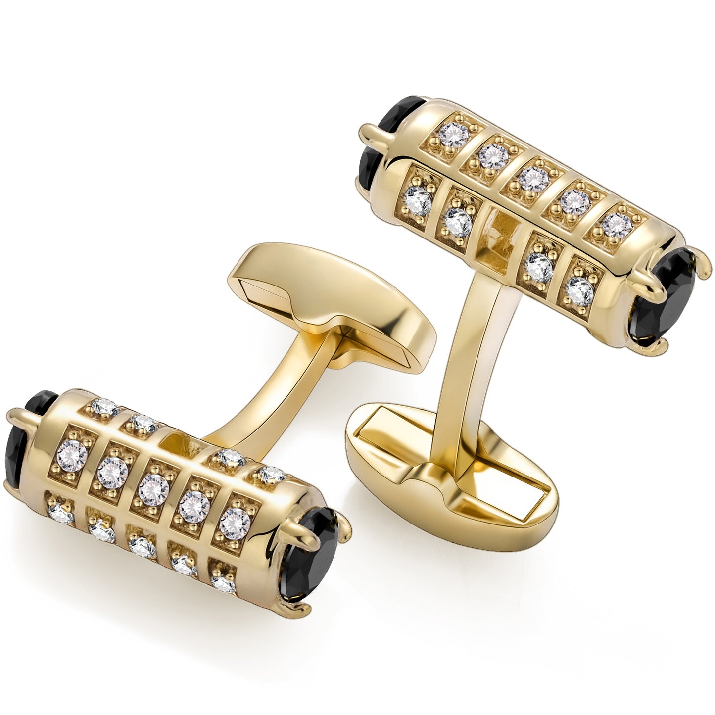 Black Crystal Cufflinks for Men