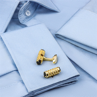 Black Crystal Cufflinks for Men