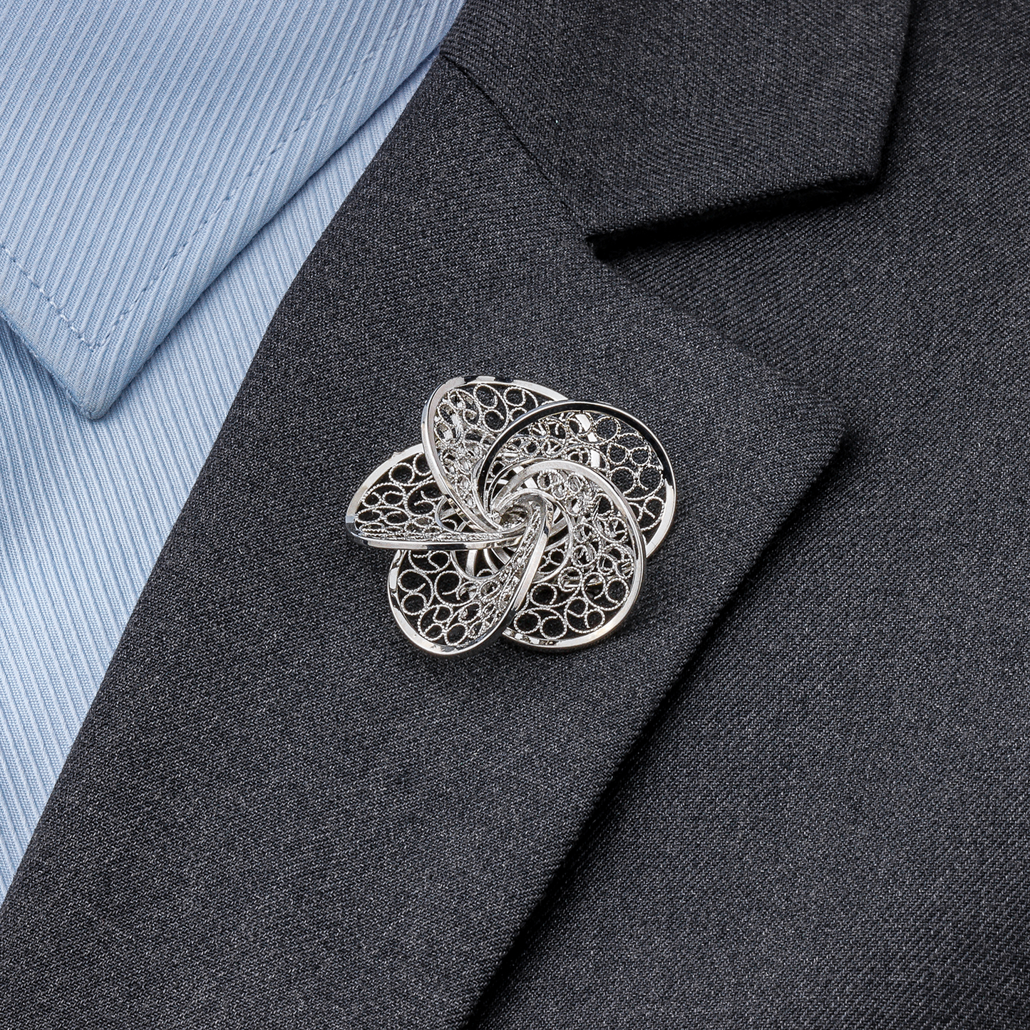 HAWSON Metal Knot Flower Lapel Pin for Men.