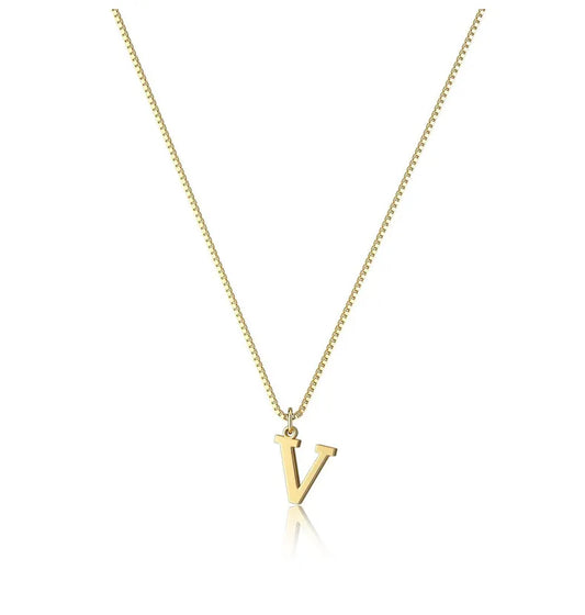 A–Z Initial Pendant Necklace | Stainless Steel Alphabet Pendant