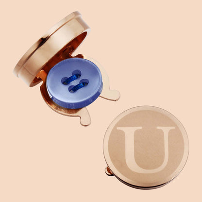 HAWSON Rose Gold Tone Initial Cufflinks for Men