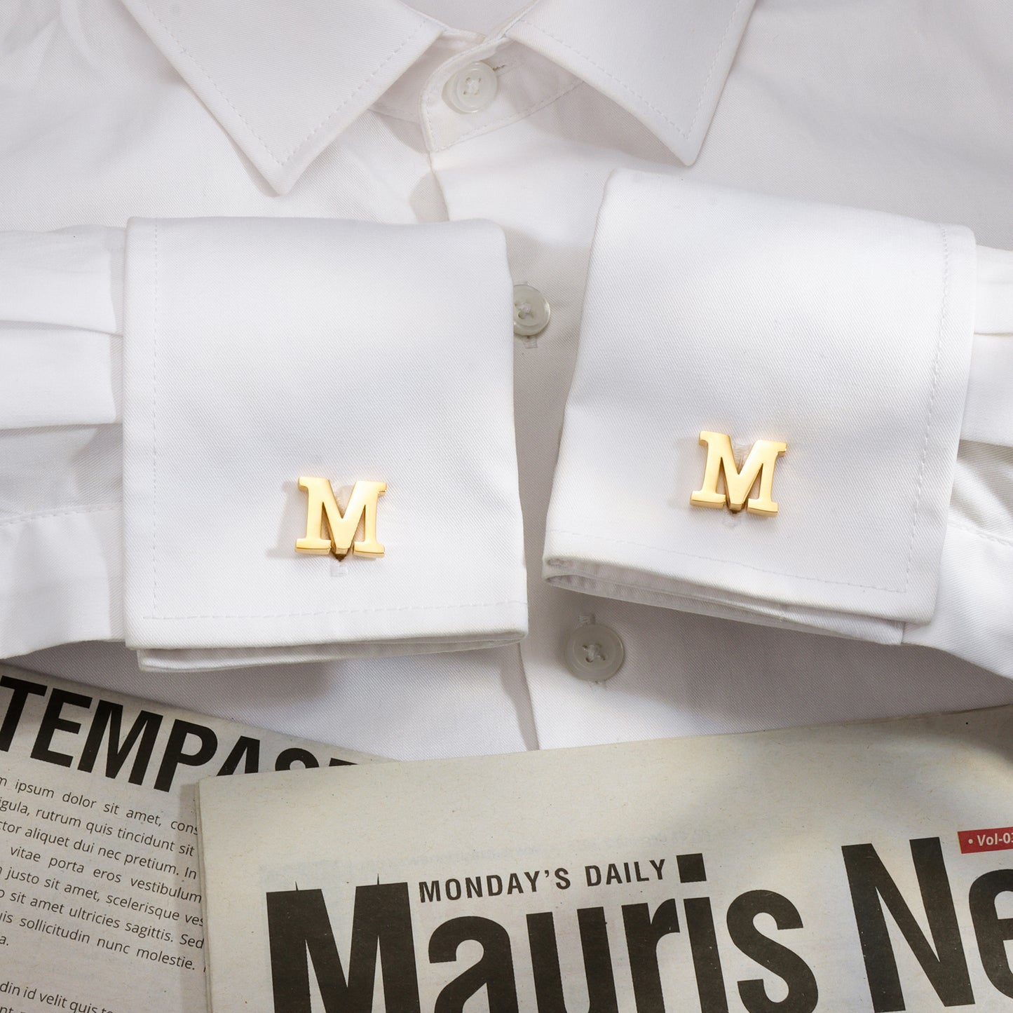 HAWSON Gold Tone Initial Cufflinks for Men