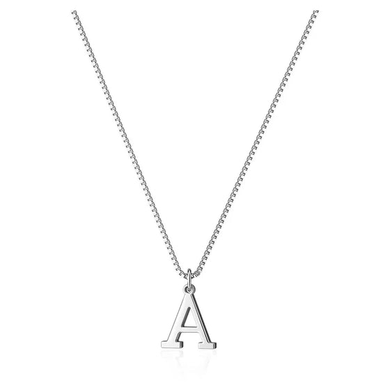 A–Z Initial Pendant Necklace | Stainless Steel Alphabet Pendant