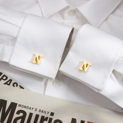 HAWSON Gold Tone Initial Cufflinks for Men