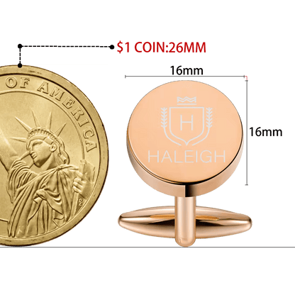 Custom 16mm Diameter Rose Gold Cufflinks for tuxedo