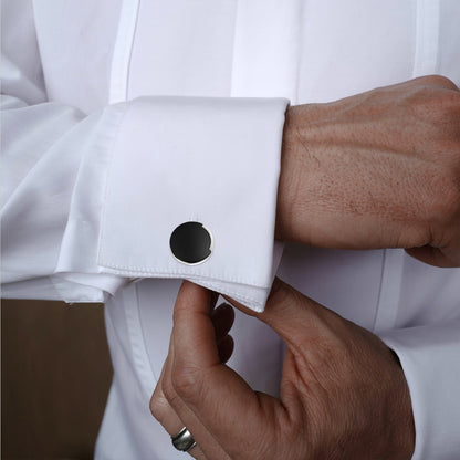 HAWSON Matte Onyx Cufflinks and Studs Set for Men