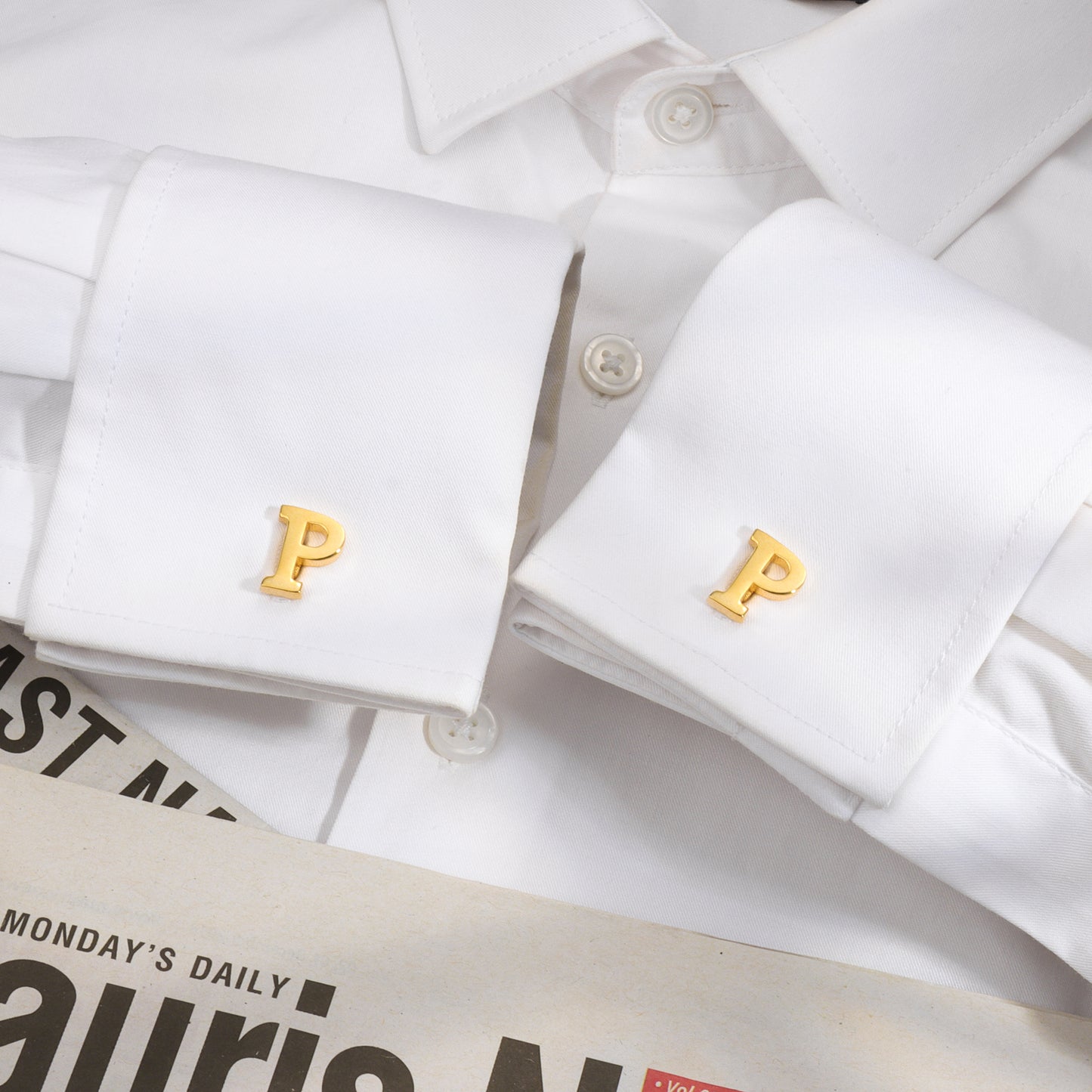 HAWSON Gold Tone Initial Cufflinks for Men