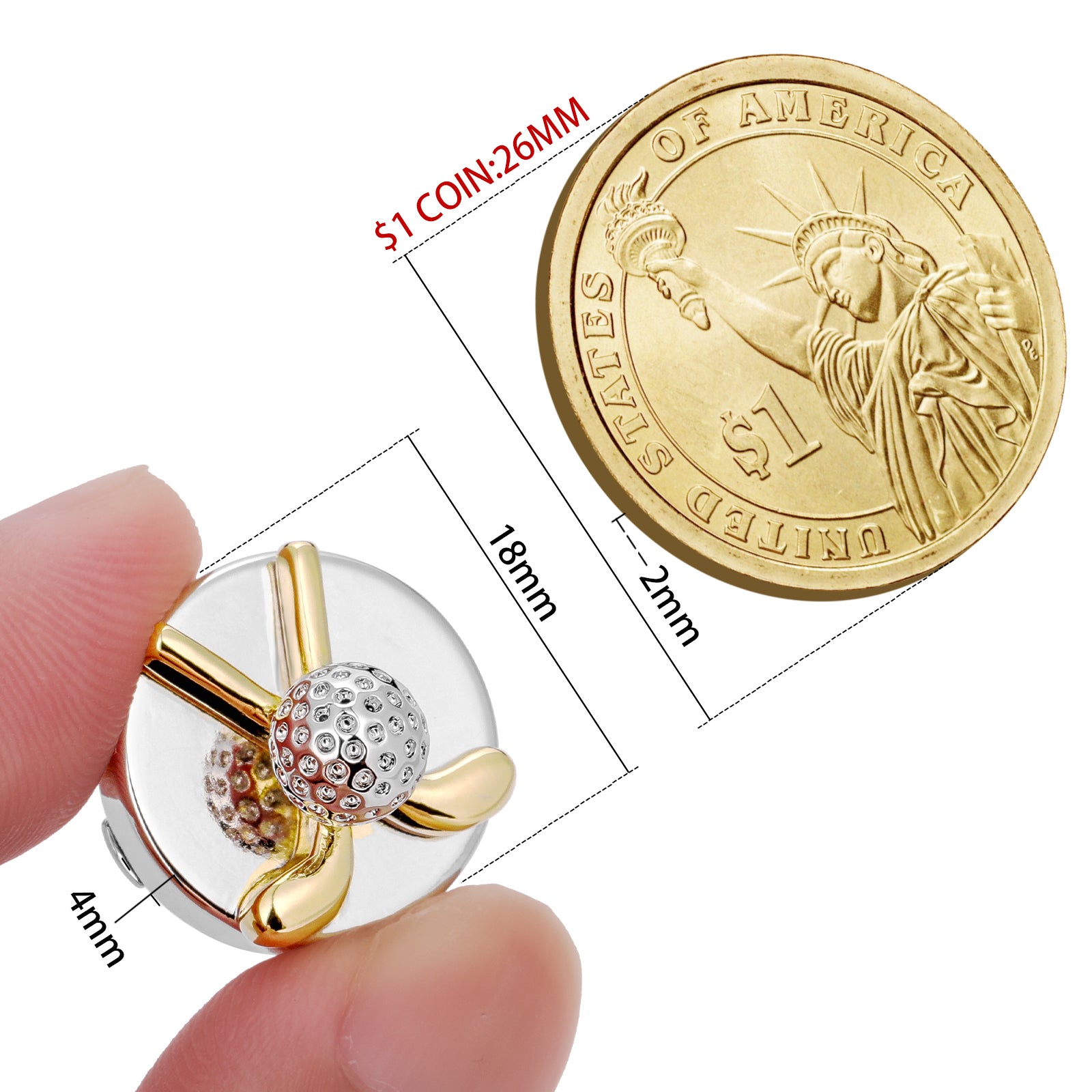 18mm Golf Button Cover