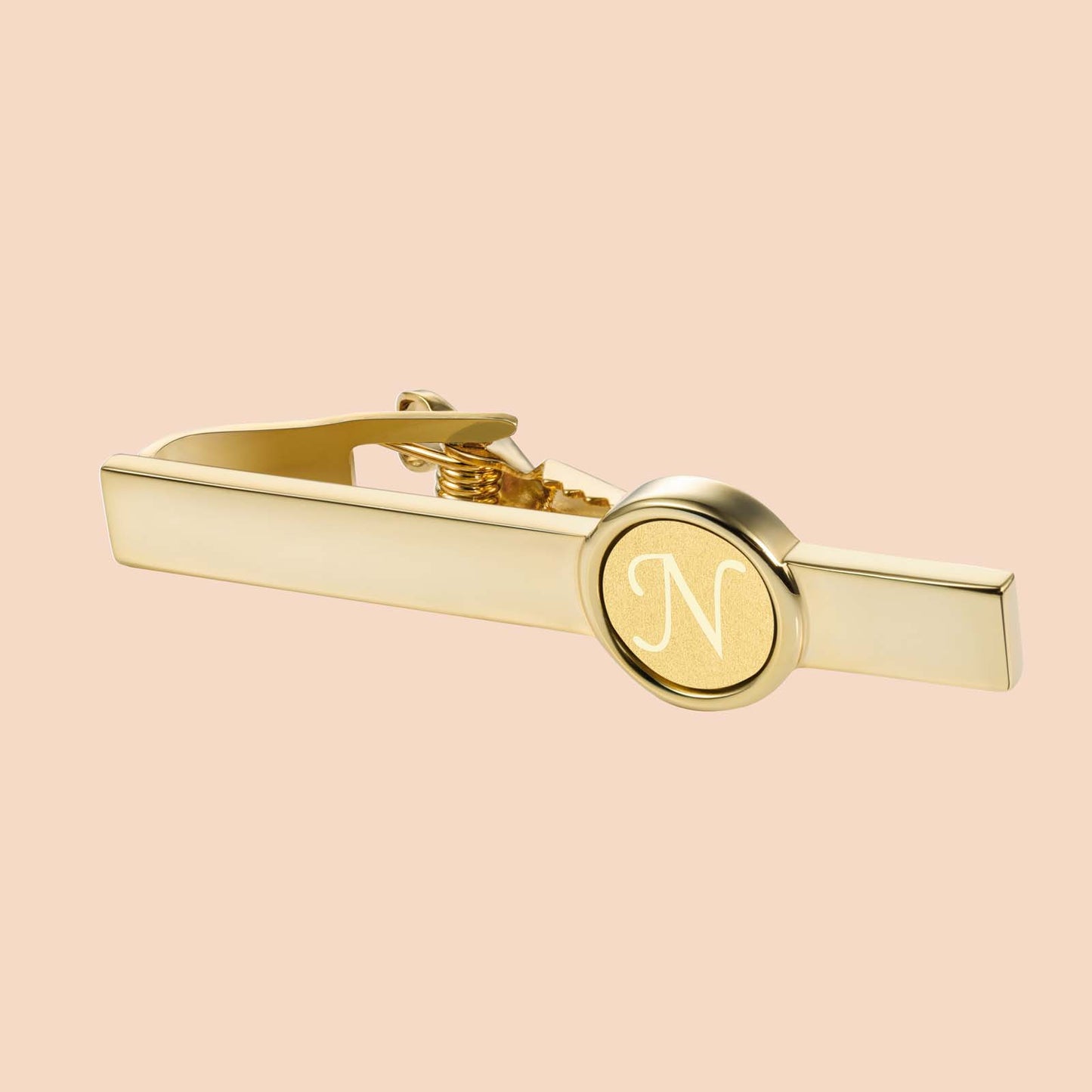 HAWOSN 2 Inch Gold Tone Initial Tie Clip for Men