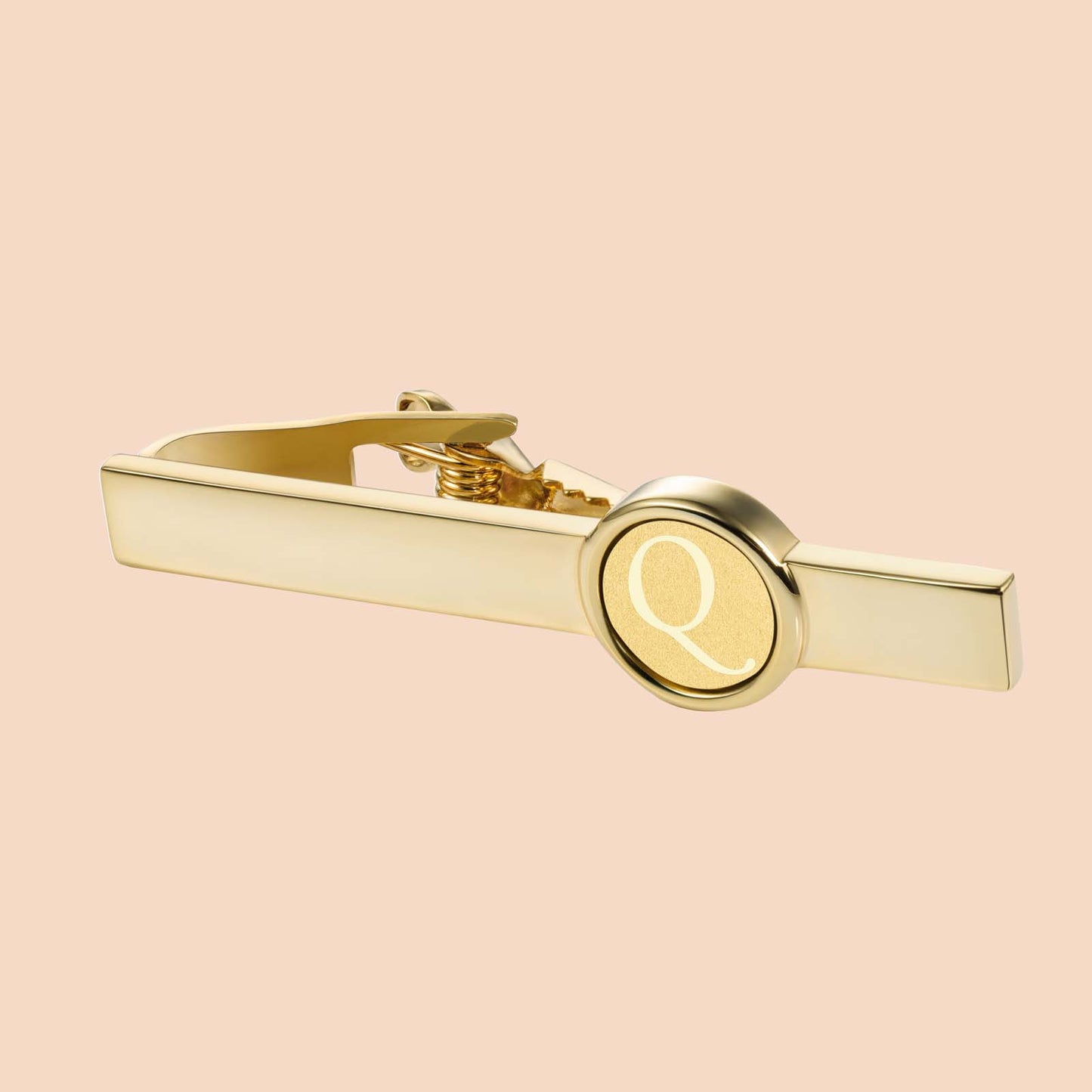 HAWOSN 2 Inch Gold Tone Initial Tie Clip for Men