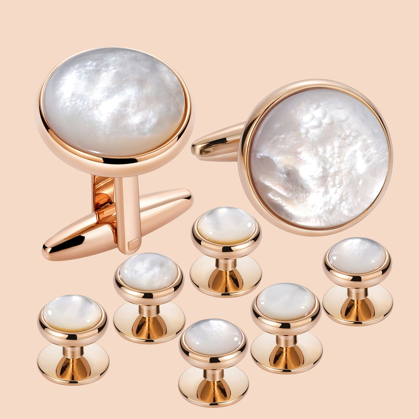 HAWSON Mother of Pearl Cufflinks and Studs for Men