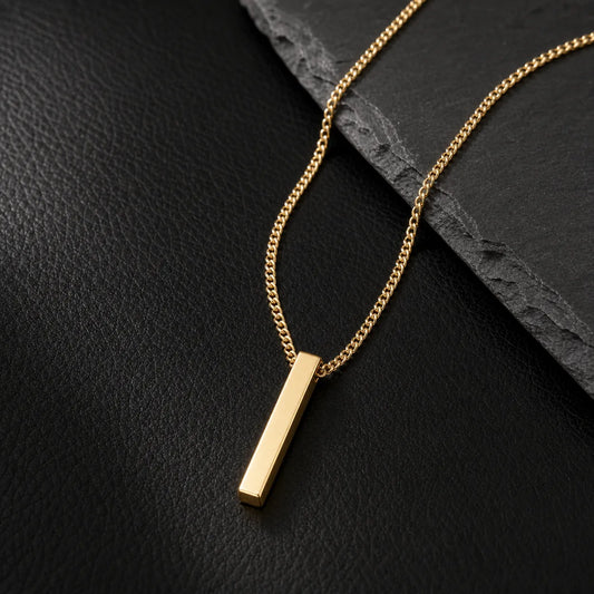 4-Piece Vertical Bar Pendant Necklace with Stainless Steel Chain