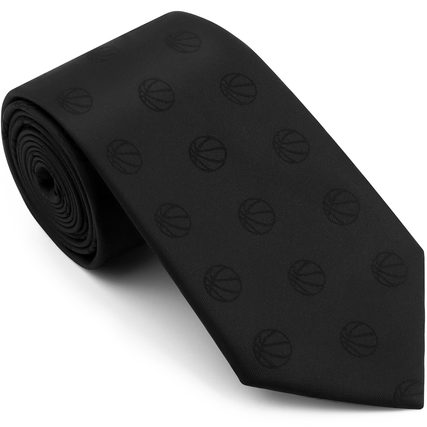 Black Jacquard Basketball Pattern Men's Formal Business Necktie Classic Suit Tie