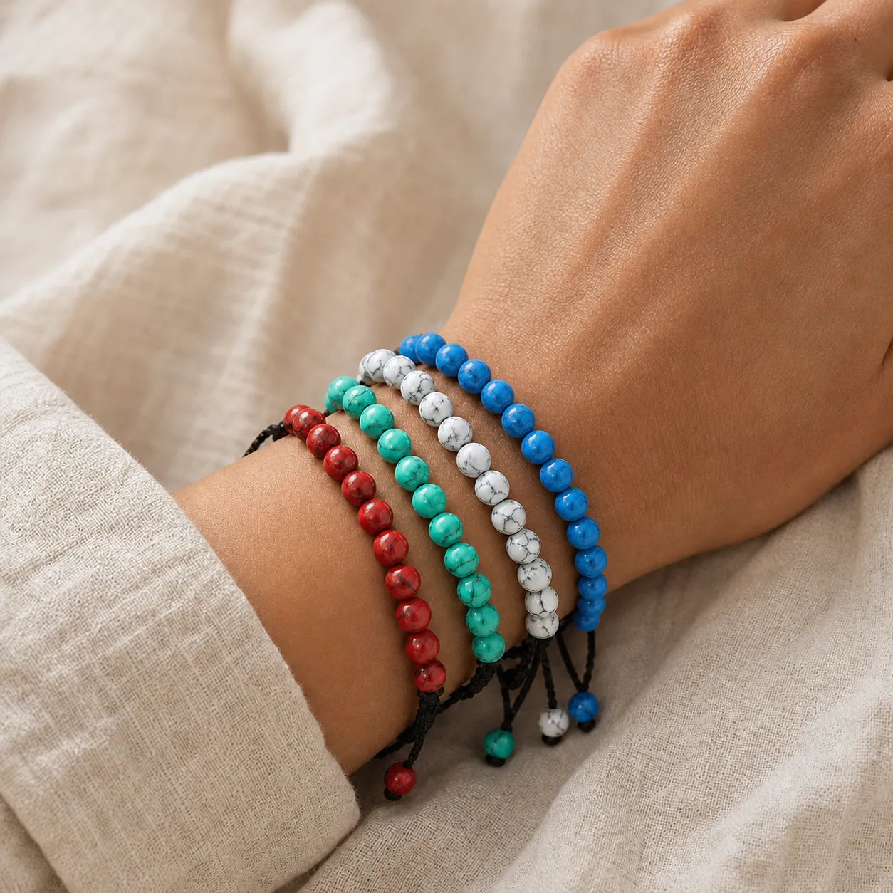 4Pcs Lucky Color  Bead Bracelet | 4 colors
