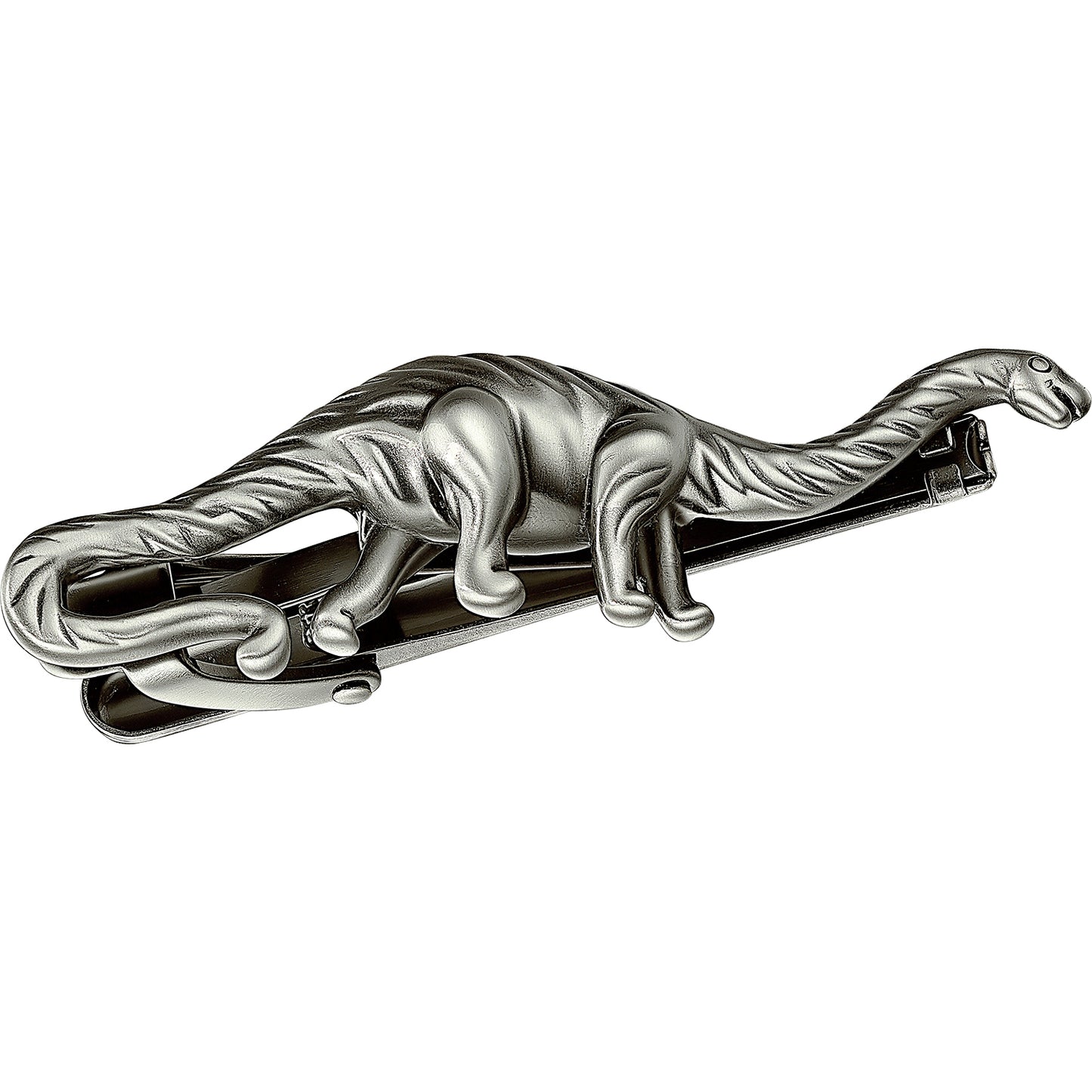 Vintage Silver Dinosaur Tie Clip | Brass Men's Novelty Formal Business Gift