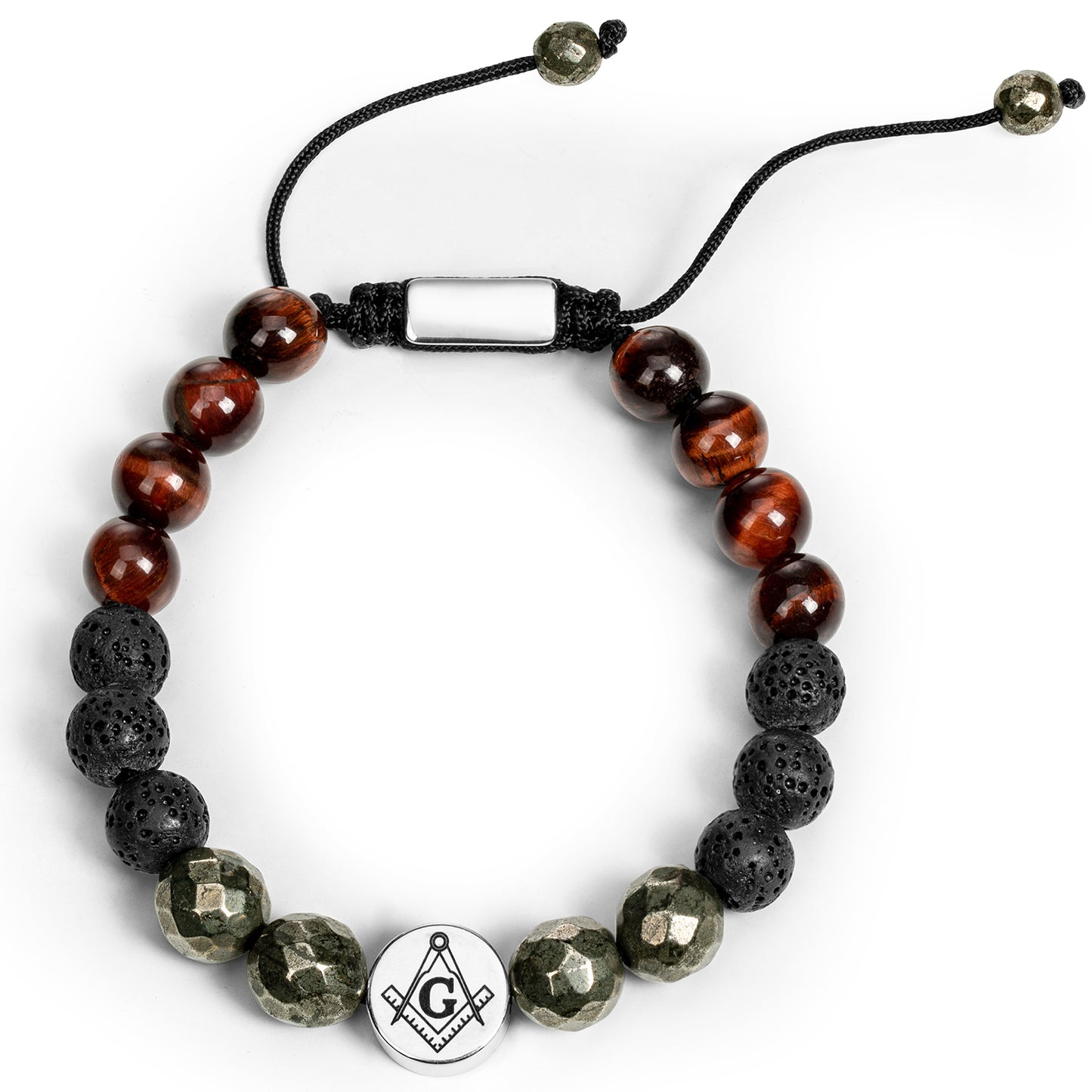 Masonic Natural Stone Beaded Bracelet