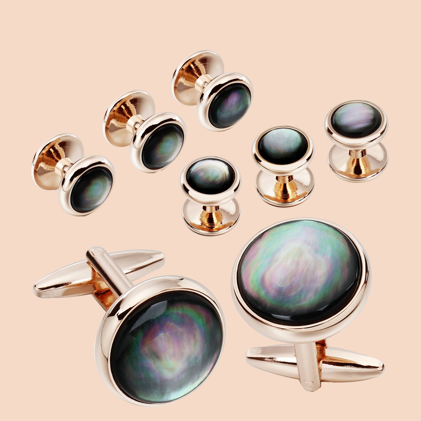 HAWSON Mother of Pearl Cufflinks and Studs for Men