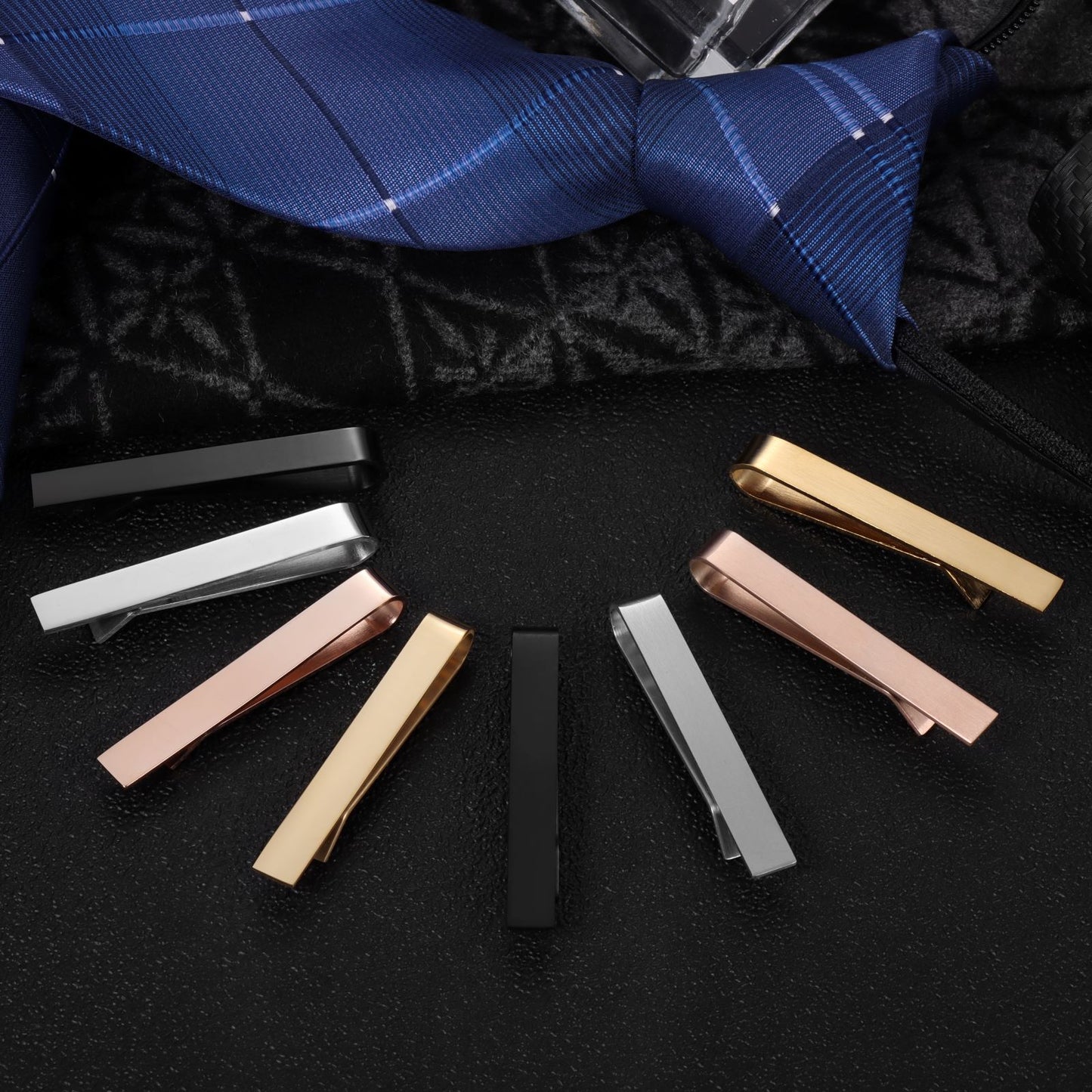 HAWSON 4Pcs 2 inch Classic Tie Clips Sets for Men