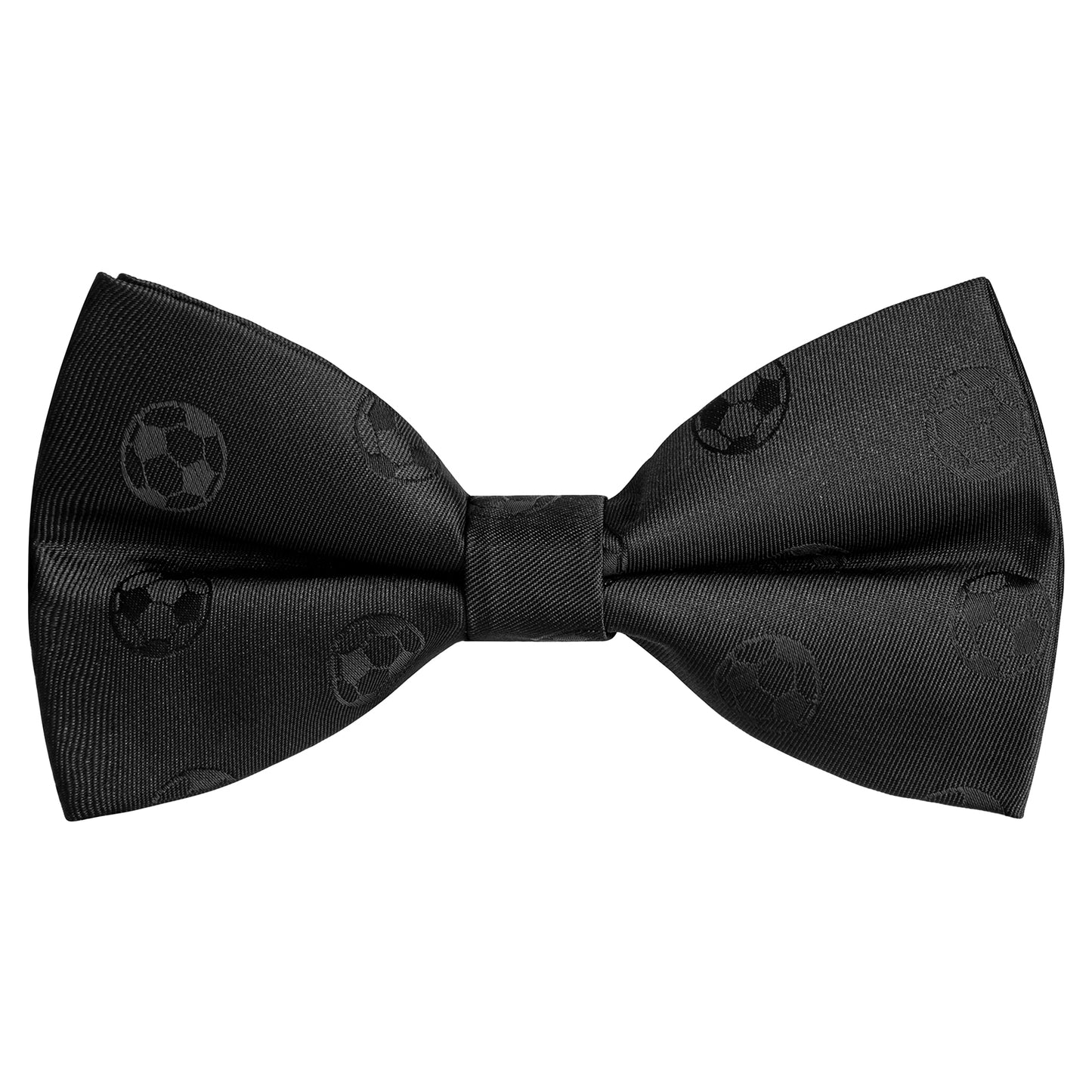 Black Soccer Ball Jacquard Bow Tie for Men