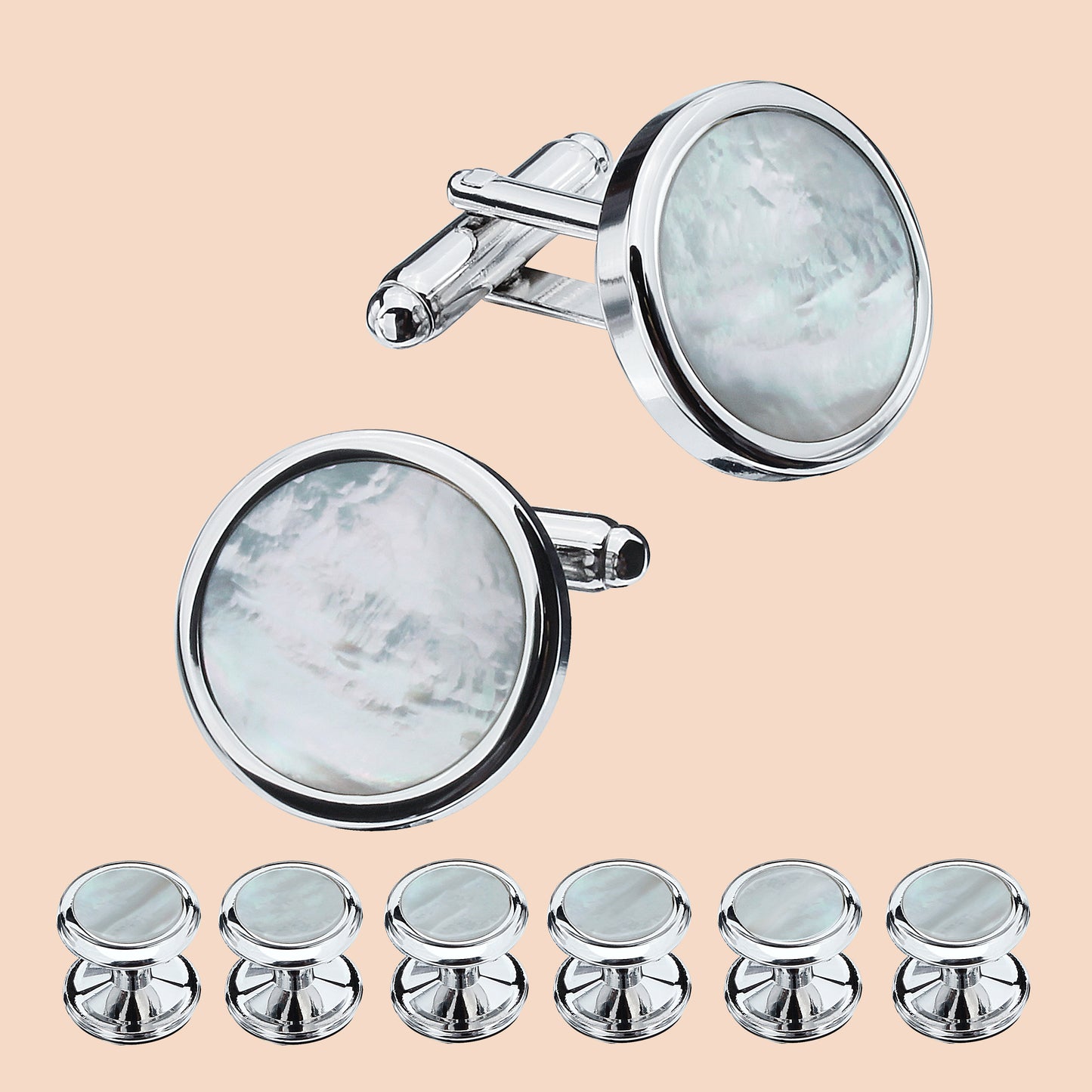 HAWSON  Elegant Stone Cufflinks and Studs Set for Men