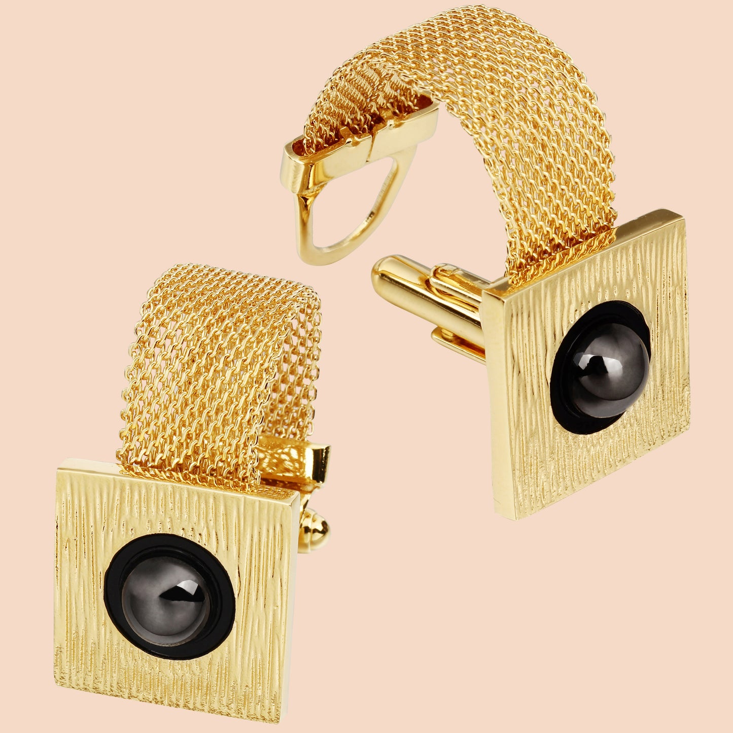 HAWSON Artificial Pearl Cufflinks with Chain