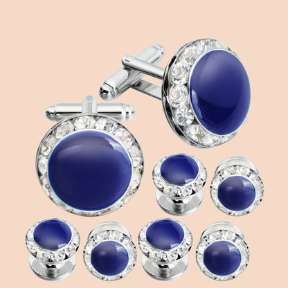 HAWSON Crystal Cufflinks and Studs Sets for Men