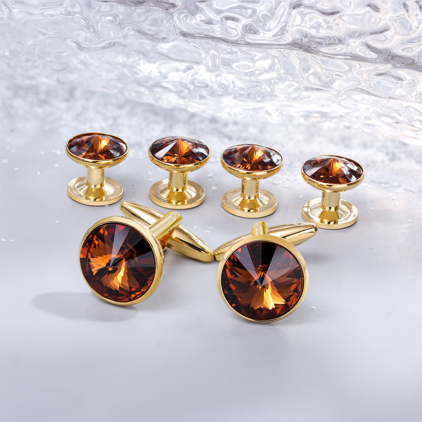 HAWSON Swarovski Crystal Cufflinks and Studs Set