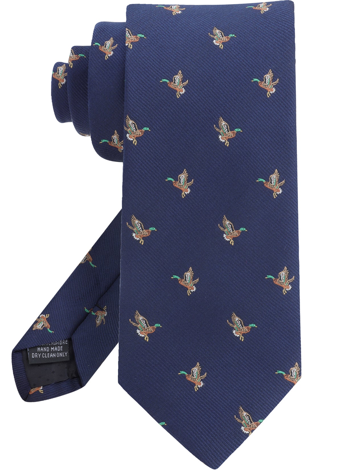 Duck Pattern Men's Tie - 1200-Needle Microfiber Jacquard Weave