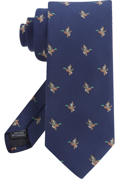 Duck Pattern Men's Tie - 1200-Needle Microfiber Jacquard Weave