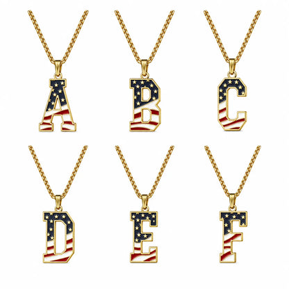 A–Z American Flag Necklace | 2 colors | Mix & Match