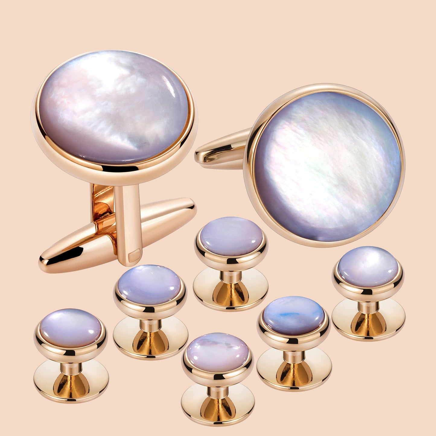 HAWSON Mother of Pearl Cufflinks and Studs for Men