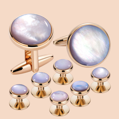 HAWSON Mother of Pearl Cufflinks and Studs for Men