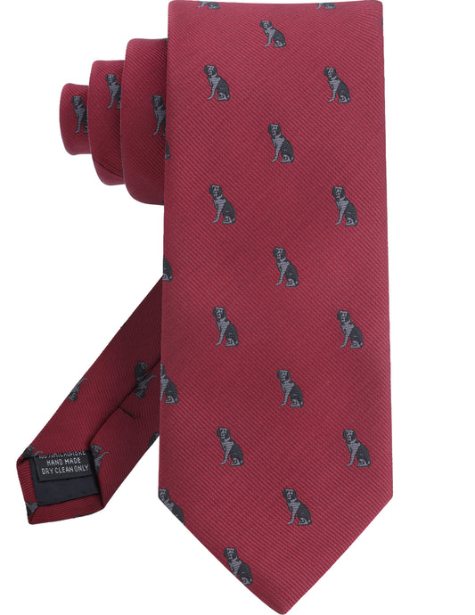 unny Dog Pattern Men's Tie - 1200-Needle Microfiber Jacquard Weave