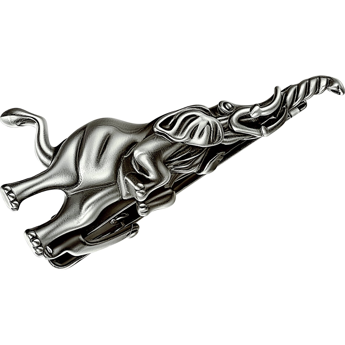 Vintage Silver Elephant Tie Clip | Brass Men's Novelty Formal Business Gift