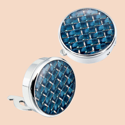 HAWSON Round Carbon Fiber Cufflinks for Men