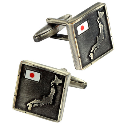 JP National Flag Cufflinks Metal Cufflinks for Mens Long Sleeve Shirt