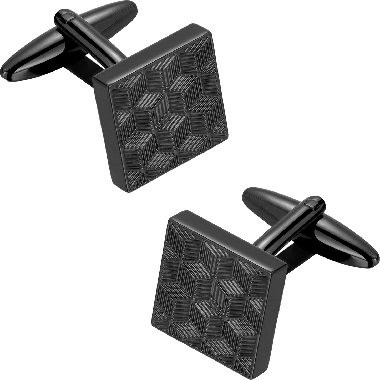 Hawson Gunmetal Black Square Cufflinks | Premium Brass