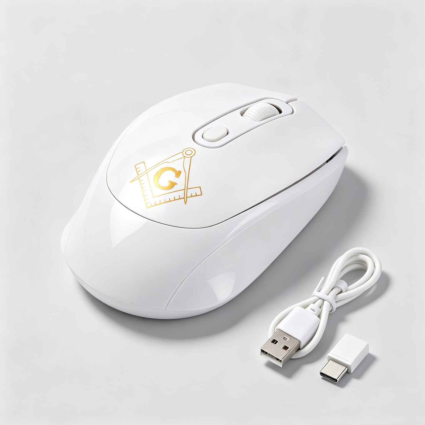 Square & Compasses Masonic Wireless Ergonomic Mouse